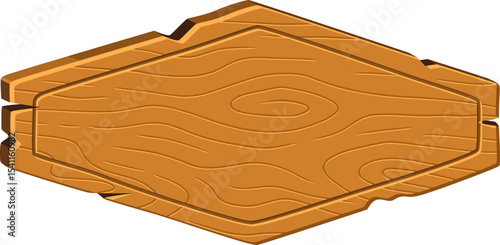 Diamond-Shaped Wooden Signboard

