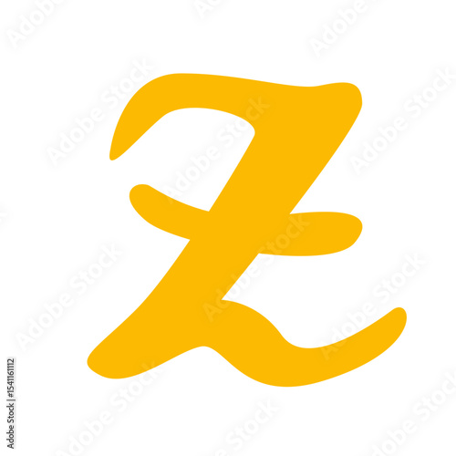 Flat yellow letter icon with smooth, modern design. Simple and minimalistic, ideal for use in graphic, web, or UI elements.
