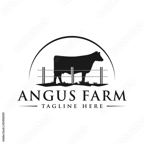 black angus cattle farm logo