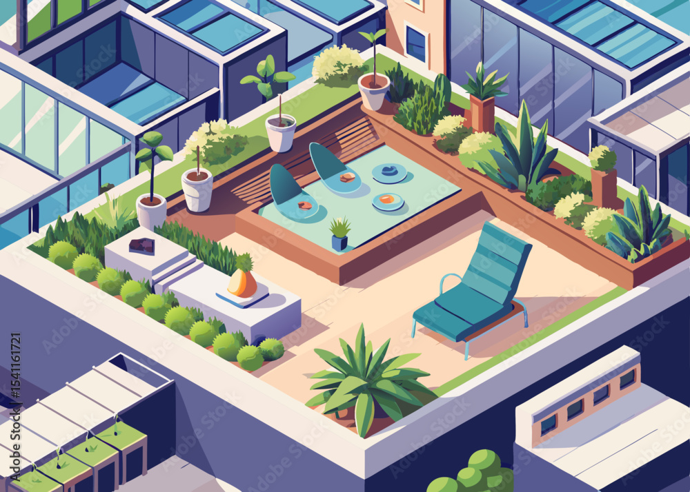 Fototapeta premium garden isometric