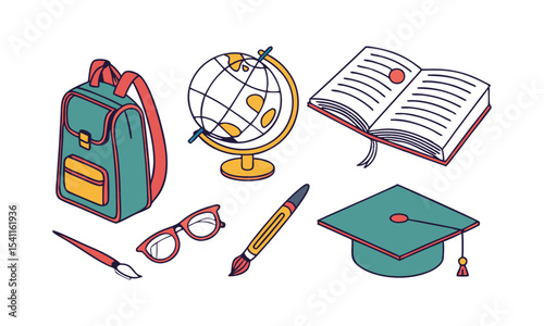 Back to School Colorful Vector Banner – School Supplies & Happy Kids Illustration.