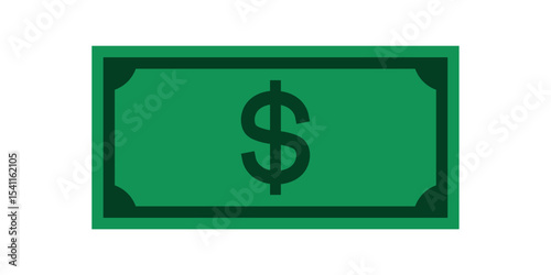 Isolated dollar money or banknotes illustration vector design. Green color. USD