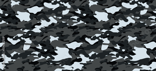 Seamless black camouflage abstract pattern