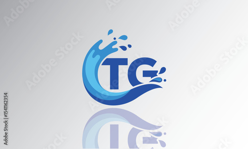 TG Wave Monogram Logo – Creative Splash Letter mark with Water Flow & Motion Effect for Fresh, Dynamic Branding & Aqua-Themed Identity Design
