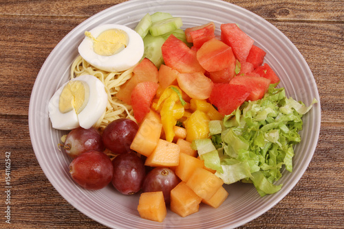 salad with vegetables and fruits