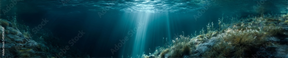 Obraz premium Underwater 360 degree hdr scene ocean depths high-quality environment