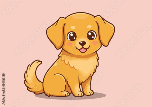 cute dog pet golden retriever cartoon vector illustration isolated on background, animal, vector, cute, illustration, dog, isolated, design, pet, cartoon, art, golden retriever, breed, retriever, icon