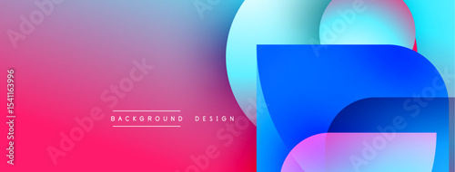 Abstract gradient background. Vivid pink, blue hues blend smoothly. Modern design elements create dynamic visual effect.