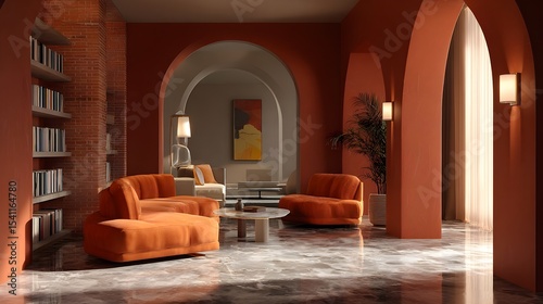 Modern Victorian Living Room Luxury Hotel Style UK Style Diverse Natural Settings Vibrant Accents Photorealistic Textures Dynamic Lighting Randomized Weather Elegant Design (AI-Generated)