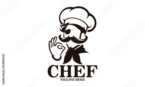 Illustration funny pizza chef shows you how delicious pizza vector design. pizza chef logo and pizza chef vector illustration