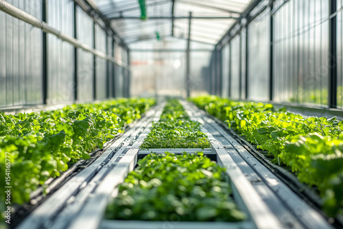 modern greenhouse farming with hydroponic vegetables