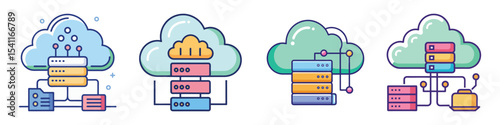 Cloud Storage Flat Illustration Modern Data Cloud Vector Design