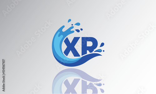 XR Wave Monogram Logo – Creative Splash Letter mark with Water Flow & Motion Effect for Fresh, Dynamic Branding & Aqua-Themed Identity Design

