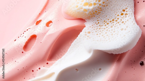 A richly pigmented moisturizer bottle, its swirl textures captured in closeup