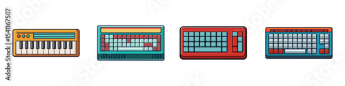 Computer Keyboard Flat Illustration Minimalist Typing Tool Vector Design