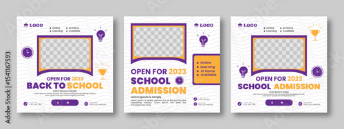 Back to School Modern Editable social media poster. New Admission advertising post minimalistic design. minimalistic advertising poster. elegant promotional banner. 
