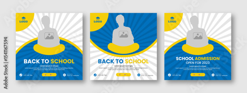 Back to School Modern Editable social media poster. New Admission advertising post minimalistic design. minimalistic advertising poster. elegant promotional banner. 