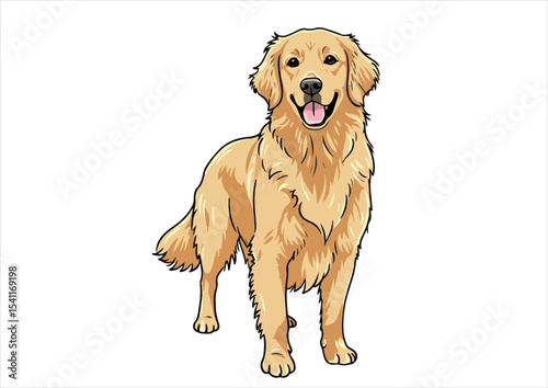 illustration, drawing, art, vector, animal, isolated, cute, dog, design, line, pet, graphic, breed, background, cartoon, sketch, funny, golden retriever, domestic, icon, puppy, nature, happy, outline,