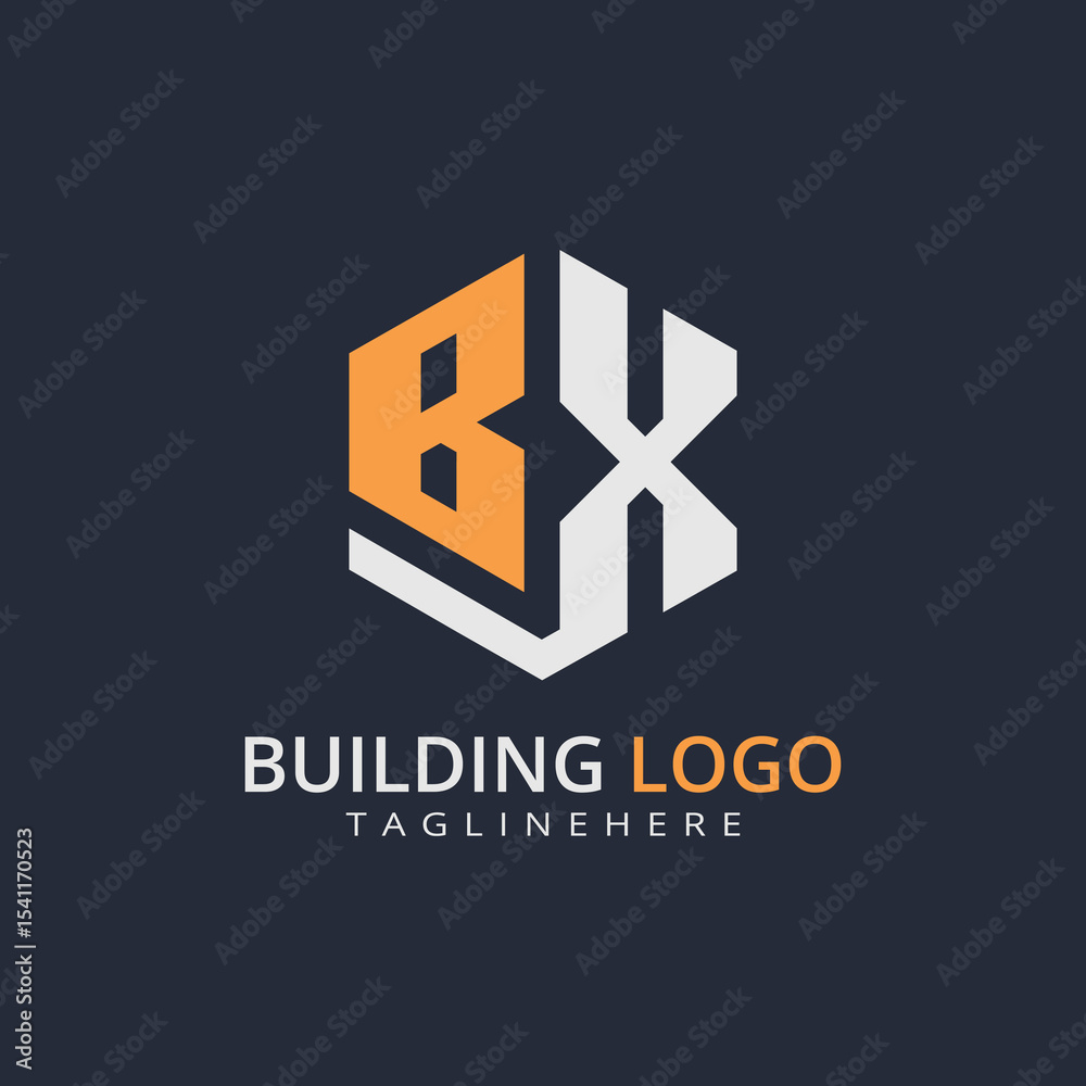Obraz premium Modern Building Letter Logo Design – Real Estate Monogram Branding 