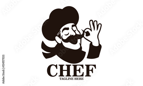 Illustration funny pizza chef shows you how delicious pizza vector design. pizza chef logo and pizza chef vector illustration
