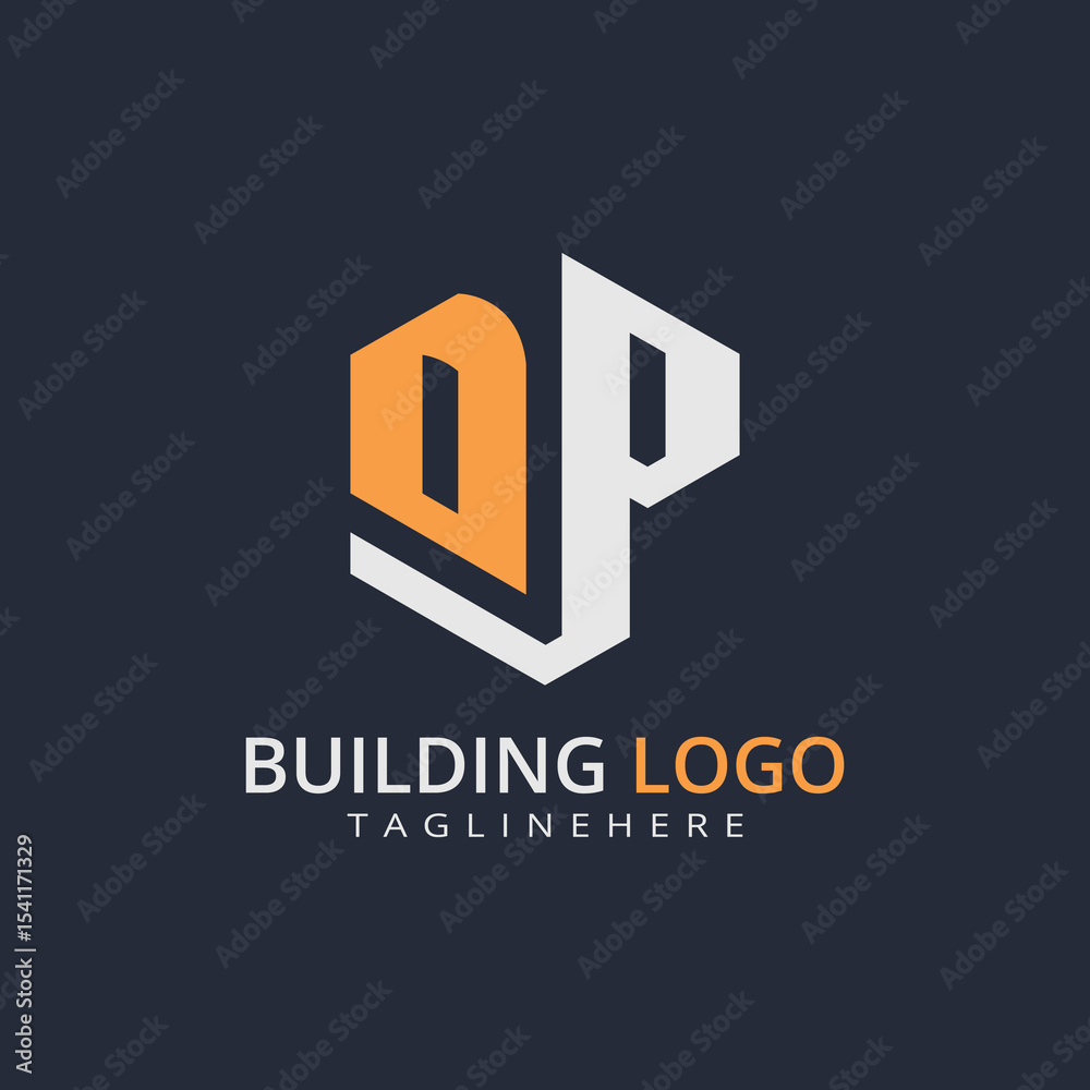 Fototapeta premium Modern Building Letter Logo Design – Real Estate Monogram Branding 
