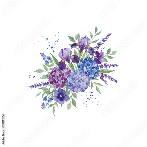 bouquet of blue flowers