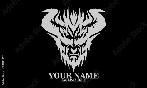 Illustration pandemonium devil vector design, pandemonium day icon and pandemonium day logo vector design. Devil black icon and devil vector illustration with black background