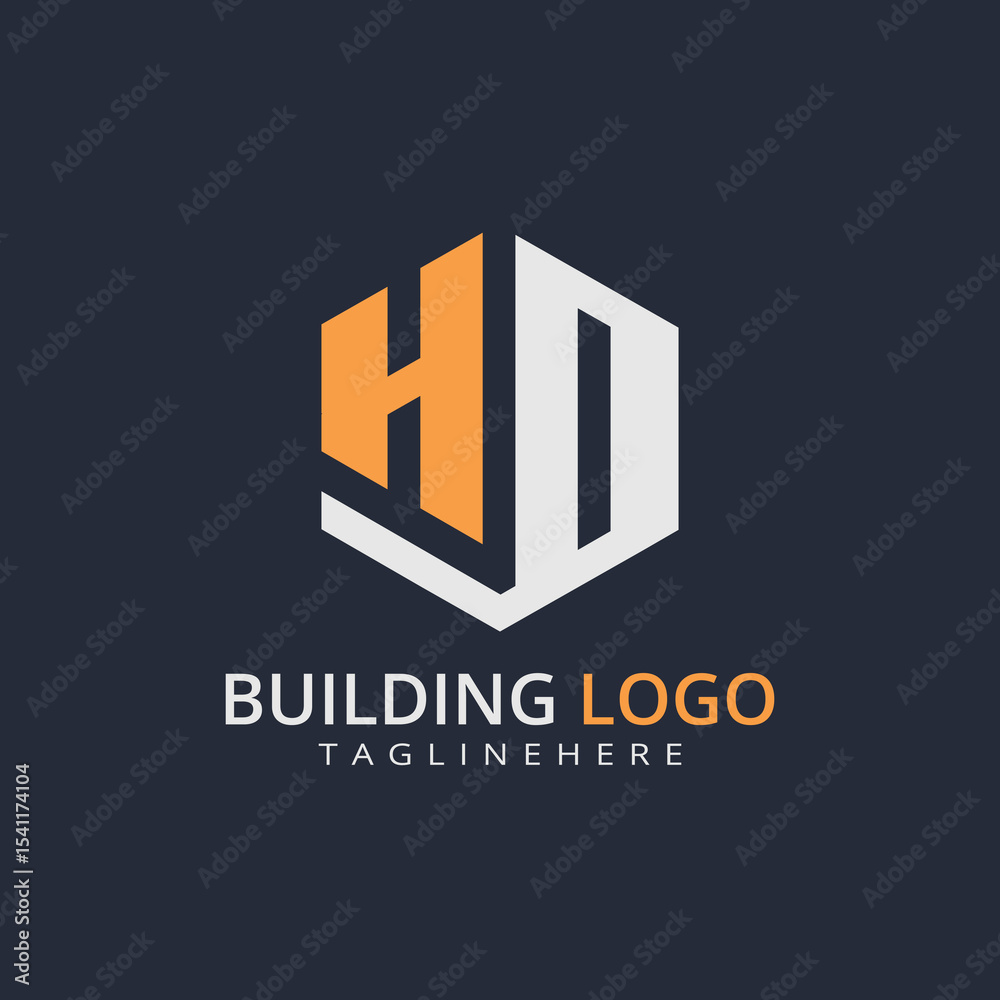 Fototapeta premium Modern Building Letter Logo Design – Real Estate Monogram Branding 