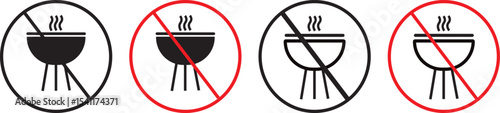 No grill vector sign, Informational sign. No grill signs and symbol vector symbol illustration,
