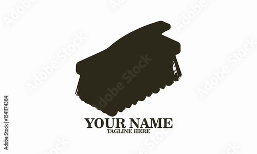 Woodcut of a wall cleaner brush vector illustration and logo design with white background