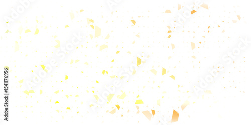 Abstract yellow and gold polygonal background with soft light effects and geometric shards scattered across a white space. Bright and modern design for elegant or festive themes.