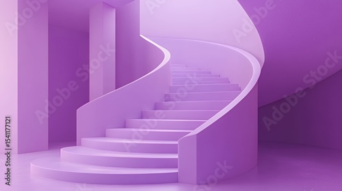 Purple Spiral Staircase Modern Interior Design