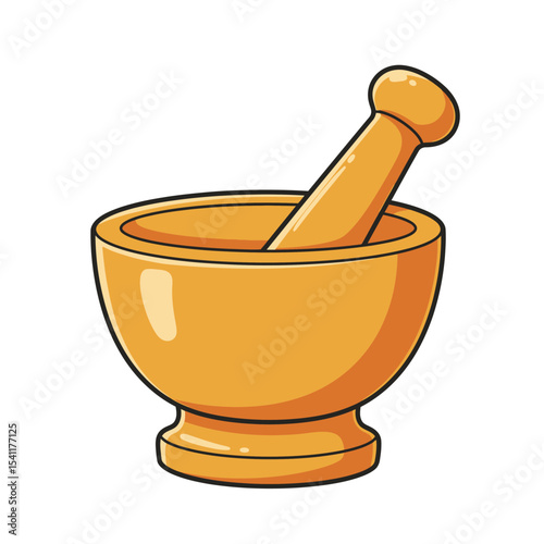 Pestle and mortar illustration vector logo,Illustration of mortar pestle simple icon logo for any design
