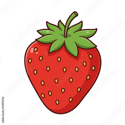 Vibrant Cartoon Strawberry Illustration:  Perfect for Food Blogs, Packaging, and Children's Products.
