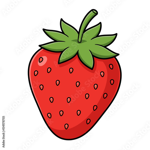 Vibrant Cartoon Strawberry Illustration:  Perfect for Food Blogs, Packaging, and Children's Products.
