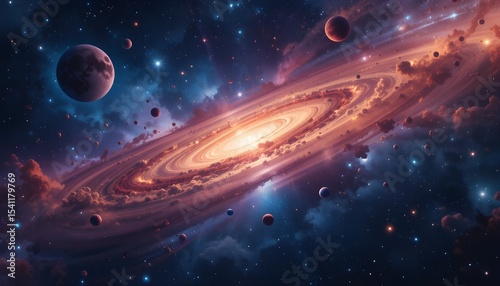 Stunning Outer Space Background with Stars, Nebulae, and Cosmic Light for Sci-Fi Designs