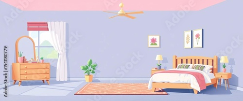 Vector illustrations of bedroom furniture and room symbols for websites,  vector,  decor