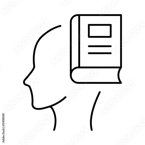 Thinking Brain Icon. Ideas, Intelligence, Ai, Knowledge, Learning, Neuron, Creativity, Inspiration, Brainstorm, Mindset Icons Editable Stroke Vector Illustration