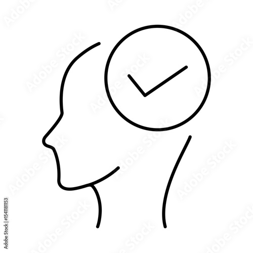 Thinking Brain Icon. Ideas, Intelligence, Ai, Knowledge, Learning, Neuron, Creativity, Inspiration, Brainstorm, Mindset Icons Editable Stroke Vector Illustration