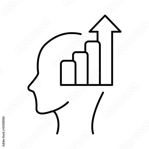 Thinking Brain Icon. Ideas, Intelligence, Ai, Knowledge, Learning, Neuron, Creativity, Inspiration, Brainstorm, Mindset Icons Editable Stroke Vector Illustration