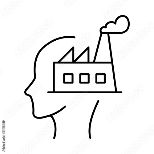 Thinking Brain Icon. Ideas, Intelligence, Ai, Knowledge, Learning, Neuron, Creativity, Inspiration, Brainstorm, Mindset Icons Editable Stroke Vector Illustration