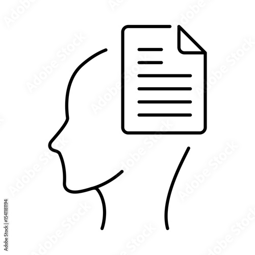 Thinking Brain Icon. Ideas, Intelligence, Ai, Knowledge, Learning, Neuron, Creativity, Inspiration, Brainstorm, Mindset Icons Editable Stroke Vector Illustration