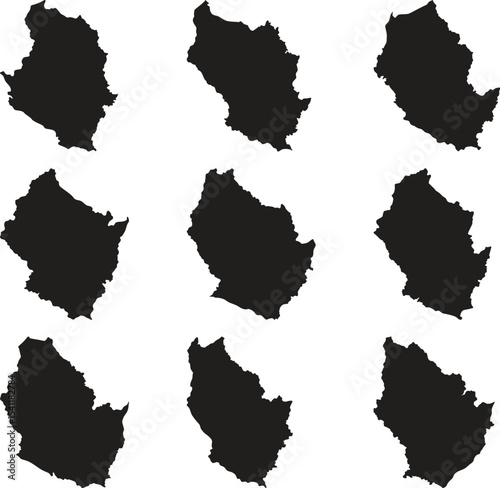 Uruguay map black silhouette vector style with white background
