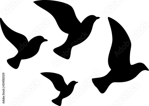 flying birds silhouettes.eps
