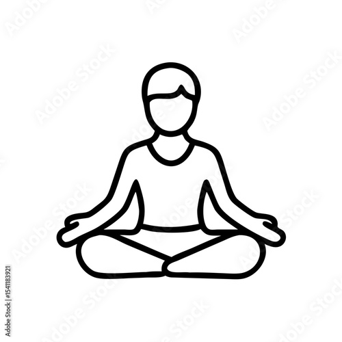 Male yoga instructor meditating in lotus pose on white background