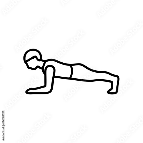 Male yoga instructor holding plank pose on clean white background