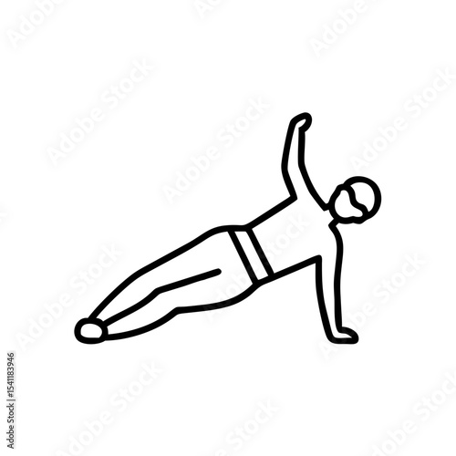 Male yoga instructor balancing in side plank pose on white