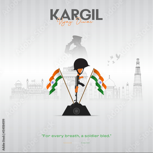 Kargil Vijay Diwas Banner: India's solemn tribute, soldier's eternal sacrifice