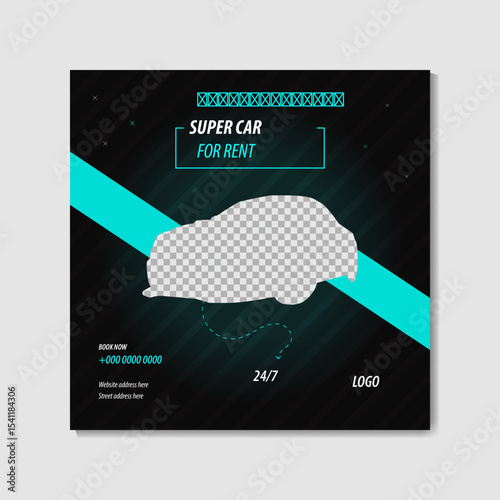 modern social media post design for car rental business and marketing advertisement