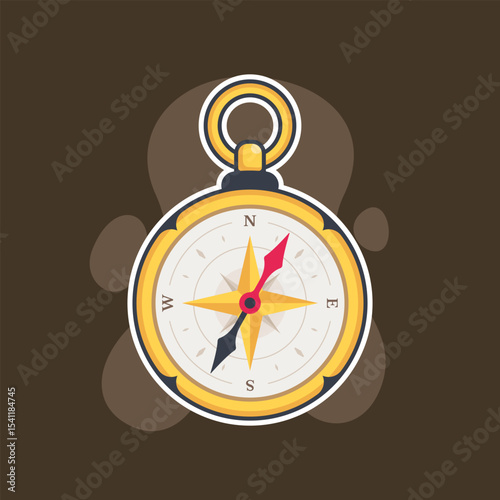 Colorful compass icon for navigation design